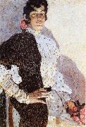 Alexander Yakovlevich GOLOVIN The Woman of spanish had on a shawl Black painting